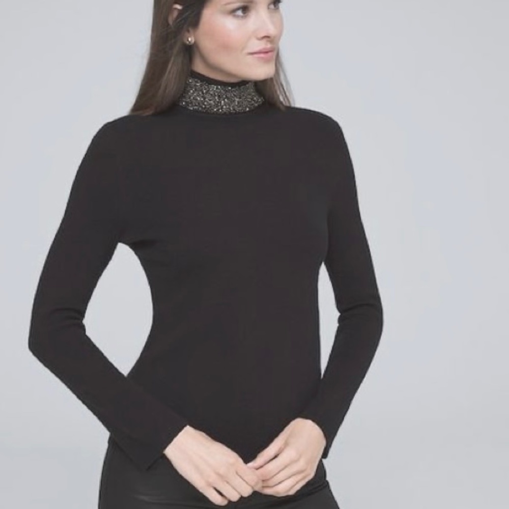 WHBM: Embellished-Collar Sweater: XL